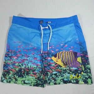 Polo Ralph Lauren De Colección Años 90 Forrado Bañador Pantalones Cortos Regal Pez Ángel Azul Para Hombre L - Imagen 1 de 9
