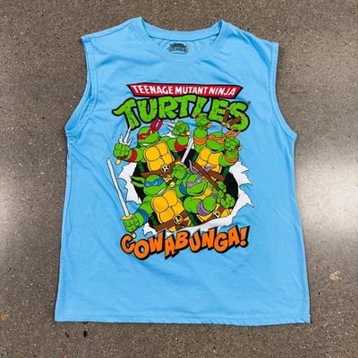 Teenage Mutant Ninja Turtles Shirt Youth 14/16 Blue Cowabunga Sleeveless Tank - Image 1 of 4