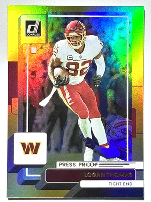 LOGAN THOMAS Washington Commanders 2022 Donruss GOLD HOLO PRESS PROOF Card #179 - Image 1 of 2