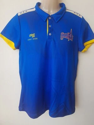 Polo Basket Ball Net Ball Hoopstars Azul y Amarillo Talla Mediana   Foto 1 de 4