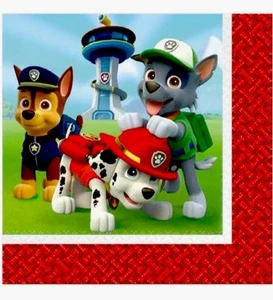 16ea 12" PAW PATROL SERVILLETAS DE ALMUERZO Suministros para fiesta de cumpleaños Cena Grande Chase Alex - Imagen 1 de 4