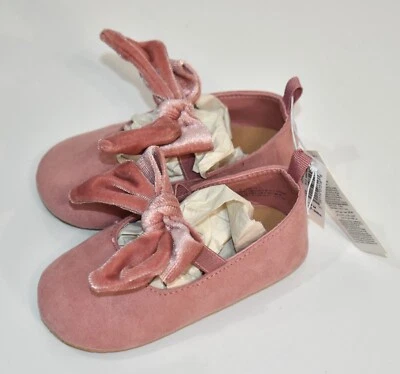 Zapatos antiguos azul marino talla 12-18 meses rosa lazo Mary Janes niña Foto 1 de 4