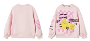 ZARA PIKACHU Pink SWEATSHIRT Shirt SIZE 9 Cm 134 Pokemon Harajuku Jogger FREE SH - Picture 1 of 3