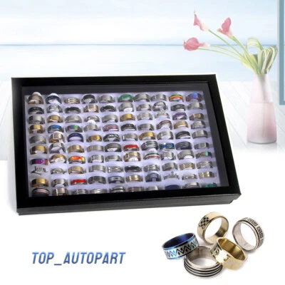 100 Stk. Mix Classic Edelstahlringe Designs Modeschmuck Großhandel Herrenschmuck - Bild 1 von 4