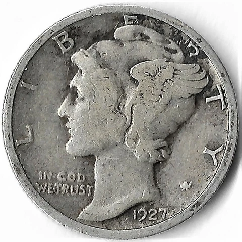 1927-P Mercury Dime     -      **VG Or Better Cover