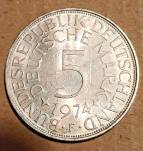 5 Deutsche Mark 1974 F " Silberadler oder auch Heiermann" - Bild 1 von 2