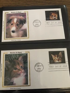 2002 Colorano Pair of Covers “Neuter & Spay” Puppy & Kitten 37 Cent - Picture 1 of 5