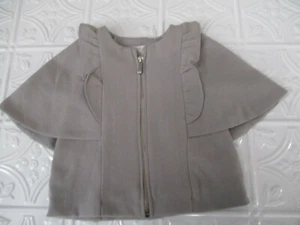Max Studio Baby 18M Jacket,Cape Style Full Zip Gray Ruffle Detail - Picture 1 of 3