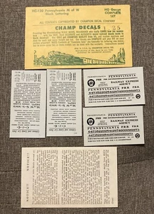 Champ Decals #HC-120 Pennsylvania M of W HO Set - Picture 1 of 1