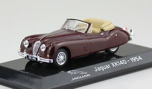 Jaguar XK 140 1954 sötétvörös vitrin 1:43 Altaya modellautó