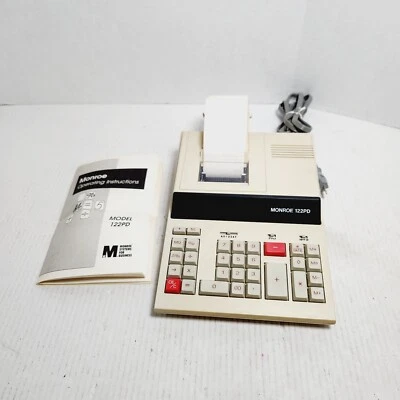 MONROE Classic Desktop Calculator 122PD Vintage W/ Instructions Prop Tested - Image 1 of 4