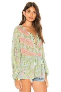 Blusa Boho Spell and the Gypsy Collective City Lights Sage Rayon Talla Pequeña - Imagen 1 de 9