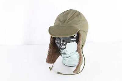Vtg 50s Distressed Korean War Field OD M-Q1 Alpaca Ear Flap Hat Cap 7 1/8 USA - Image 1 of 4
