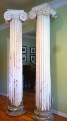 Antique Ionic Greek Revival Columns set of two - Image 1 of 4