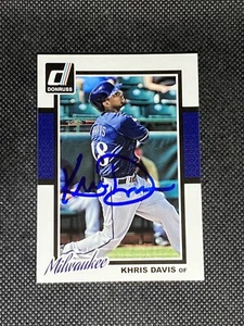 Khris Davis Milwaukee Brewers 2014 Donruss Signed Auto Card #312 ~ COA - Picture 1 of 3