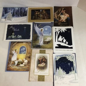 Christmas Cards and Envelopes Religious Lot of 12 High Quality Some Duplicates - Picture 1 of 10