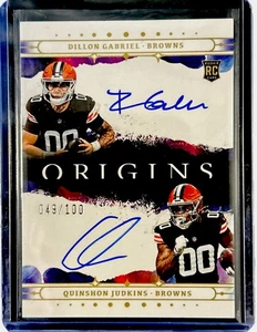 2025 Origins Dillon Gabriel and Quinshon Judkins Dual Rookie Auto /100 - Picture 1 of 2