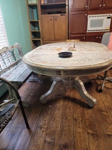 Distressed Kitchen Table With Bench - Picture 1 of 4