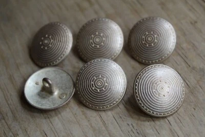 6x 22mm Matt Rose Gold Round Metal Buttons Vintage Art Deco Shield Style - Image 1 of 3