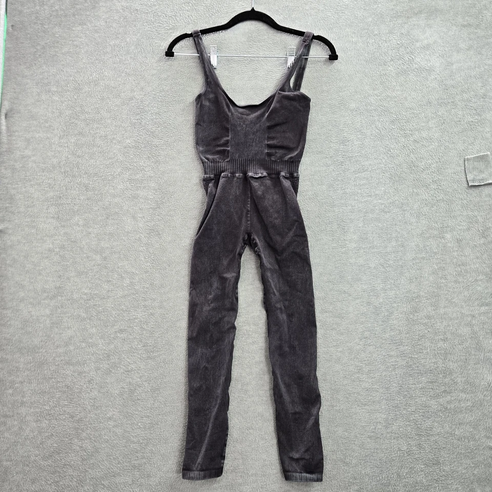 Mono Free People Mujer XS Gris Desteñido Buen Karma Una Pieza Movimiento FP Foto 1 de 4