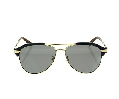 Gucci Men's GG0288SA Gold Pilot 60mm Gray Lens Sunglasses R3027 - Image 1 of 4