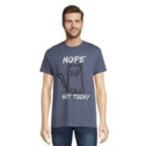 Men's and Big Men's Nope Cat Short Sleeve Graphic Tee, Size S - Picture 1 of 5