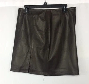 Falda de cuero marrón JOSE LUIS - cuero y gamuza - talla 32 precio $225 - Imagen 1 de 5
