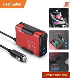 150W Power Inverter DC to AC Compact Dual USB Car Adapter Road Trip Must-Have - Picture 1 of 10