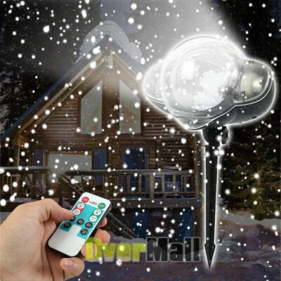 Christmas Snowflake Projector Laser Light LED Snowfall Landscape Xmas Decor Lamp - Image 1 of 4
