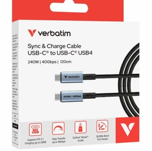 Verbatim Sync & Charge USB C to USB C 240W 40 Gbps120 cm - Picture 1 of 1