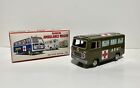 Vintage 1960s Hayashi Friction Motor Siren Ambulance Wagon Army Van Tin Toy &Box