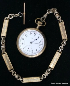 OMD Co. 13 " Pocket Watch Chain w/T bar CHAIN ONLY! Watch is for display only - Picture 1 of 5