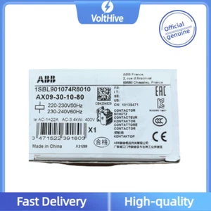 1PCS New ABB Type AX09-30-10-80 Contactor 220-230V 50Hz/230-240V 60Hz 3-phase 9A - Picture 1 of 3