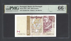 Portugal 500 Escudos 1997 P187b Uncirculated Grade 66 - Picture 1 of 2