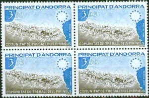 ANDORRA-1984 - BLOQUE DE 4 COMUNIDAD DE TRABAJO DE LOS PIRINEOS - EN MUY BUEN ESTADO** - Imagen 1 de 1