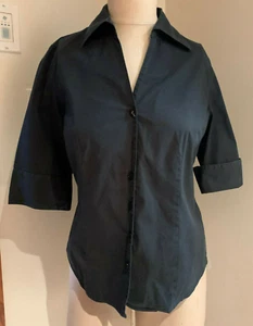 Caslon schwarzes kurzärmliges Blusentop mit Knöpfen Gr. S - Bild 1 von 7