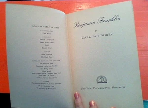 BENJAMIN FRANKLIN By Carl Van Doren - 1938 FIRST EDITION - Imagen 1 de 6