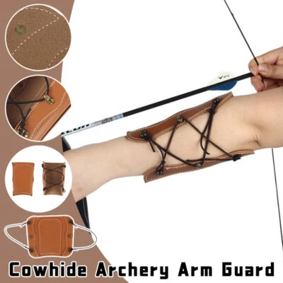 Cowhide Leather Archery Arm Guard Handguard Hunting Arm Restraint Outdoor Sports - Image 1 of 4