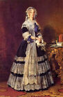 Oil painting nice old noble woman queen marie amelie standing in room on canvas