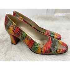 Valerie Stevens Espana Harmony Women's Size 8.5 Colorful Faux Snakeskin Heels