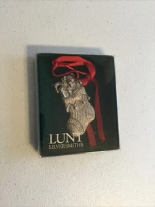Lunt Silberschmiede versilberter Weihnachtsstrumpf Ornament mit Box - Bild 1 von 3