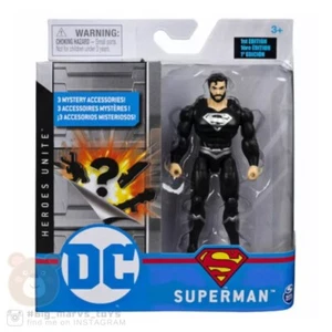 DC Spin Master Superman Black Suit 4 inch Action Figure 1st Edition - Picture 1 of 4