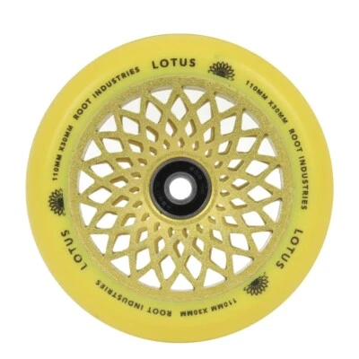 Ruedas Lotus Root Industries 110 mm X 24 mm - amarillas (par) Foto 1 de 2