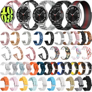 For Samsung Galaxy Watch 6 40/44mm 6 Classic 43/47mm Metal Silicone Band Strap - Picture 1 of 288