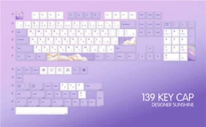 Purple Dream Sky Keycap PBT Cherry Wysokość 139 Keycaps Nowe do klawiatury Cherry MX - Zdjęcie 1 z 10