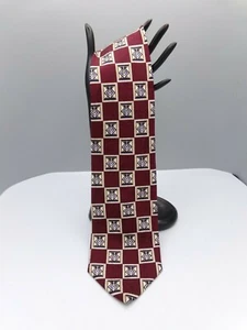 Hickey Freeman Brand - Hand Sewn Necktie -100% Fine Italian Silk - Geo Pattern - Picture 1 of 4