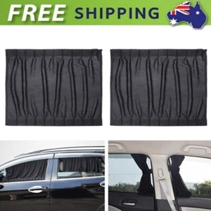 2pcs Universal Black Removable Car Sun Shade car Curtain car Window Curtain - Picture 1 of 13