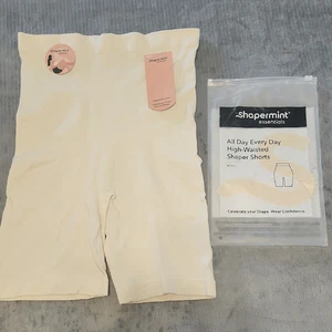 Shapermint Essentials All Day Everyday High Waisted Cream Shaper Shorts XL XXL - Picture 1 of 4