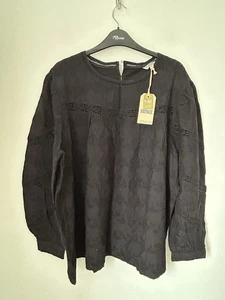 FatFace Ana Detail Blouse 100% Cotton Black Size 22, Ballon Sleeves Stunning - Picture 1 of 13