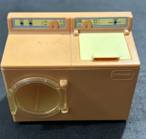 Vintage Playskool Dollhouse Pink Yellow Washer & Dryer Doll House Spins 1537 - Picture 1 of 7